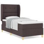 Lit Box Spring avec Matelas Marron Foncé 80x200 cm Tissu