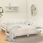 vidaXL Lit coulissant sans matelas blanc bois de pin solide