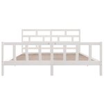 vidaXL Cadre de lit Blanc Bois de pin massif 180x200 cm Super King