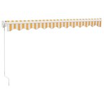 vidaXL Auvent rétractable jaune et blanc 3 5x2 5 m tissu et aluminium