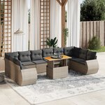 vidaXL Salon de jardin 11 Pièces avec coussins gris résine tressée