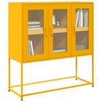 vidaXL Buffet jaune moutarde 100 5x39x107 cm acier laminé à froid