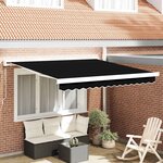 vidaXL Auvent Rétractable Noir 300 x 250 cm Tissu  Métal