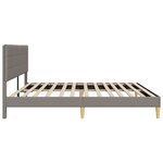 vidaXL Cadre de lit avec tête de lit Taupe 200 x 200 cm Tissu