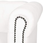 vidaXL Canapé Chesterfield à 3 places cuir synthétique blanc