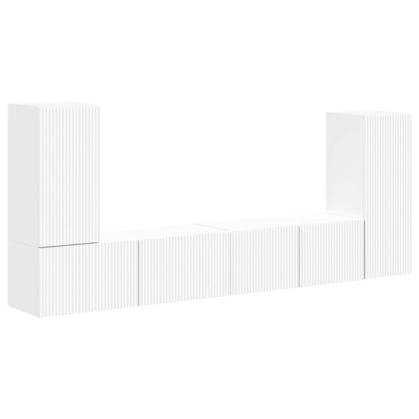 vidaXL Ensemble meuble TV 4 Pièces Blanc Bois d'ingénierie
