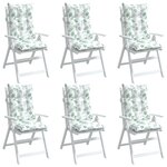 vidaXL Coussins de chaise à dossier haut lot de 6 modèle de feuille