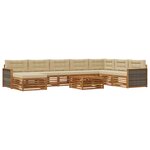 vidaXL Ensemble de canapés d'extérieur 9 pc Naturel et Beige