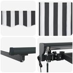 vidaXL Auvent Rétractable Anthracite et blanc 350x250 cm tissu