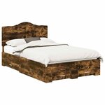 vidaXL Cadre de lit Chêne fumé 120 x 200 cm Bois d'ingénierie