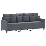 vidaXL Ensemble de canapés 3 Pièces avec coussins Gris foncé Velours