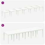 Table de Jardin vidaXL Blanche 350x100x73 cm Poly Rattan