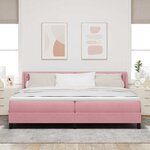 vidaXL Lit à ressorts avec matelas Rose 200 x 200 cm Polyester