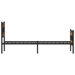 vidaXL Cadre de lit en métal sans matelas chêne fumé 90x200 cm