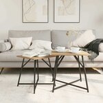 vidaXL Ensemble de tables d'appoint 2 Pièces Chêne artisanal et noir