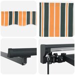 vidaXL Auvent Rétractable Vert et jaune 400x300 cm tissu