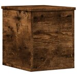 vidaXL Boîte de rangement chêne fumé 30x35x35 cm bois d'ingénierie