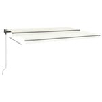 vidaXL Auvent manuel rétractable sur pied 500x350 cm Crème