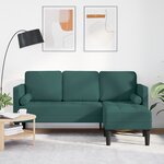 Canapé L en tissu vert foncé de 160 cm - vidaXL