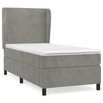 vidaXL Sommier à lattes de lit et matelas Gris clair 90x190 cm Velours