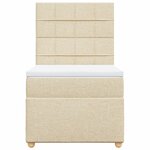 vidaXL Sommier à lattes de lit et matelas Crème 90x190 cm Tissu
