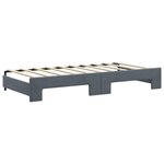 vidaXL Lit de jour avec gigogne sans matelas gris foncé 90x190 cm