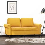 vidaXL Canapé à 2 places Jaune 120 cm Velours