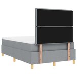 vidaXL Lit Box Spring avec matelas & lumière LED gris clair 120x190 cm en tissu