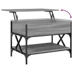vidaXL Table basse sonoma gris 70x50x50 cm bois d'ingénierie et métal