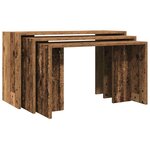 vidaXL Tables gigognes 3 Pièces vieux bois bois d'ingénierie
