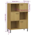 vidaXL Bibliothèque avec pieds en métal Marron 90x35x128 5cm Bois OSLO