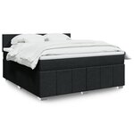 vidaXL Sommier à lattes de lit avec matelas Noir 180x200 cm Tissu
