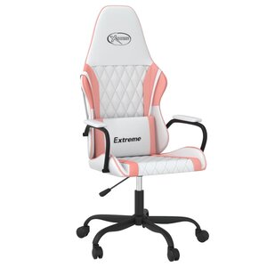 vidaXL Chaise de jeu de massage Blanc et rose Similicuir
