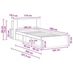 vidaXL Cadre de lit avec rangement Chêne fumé 100 x 200 cm