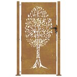 vidaXL Portail de jardin 105x205 cm acier corten conception de l'arbre