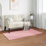 vidaXL Tapis en Fourrure Synthétique de Lapin Olite Rose 60 x 110 cm