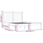 vidaXL Cadre de lit Noir Bois de pin massif 140x190 cm