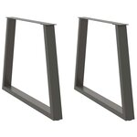 vidaXL Pieds de table à manger en forme de V  2 pièces  anthracite  90 x (72-73 3) cm  acier