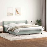 vidaXL Sommier à lattes de lit et matelas gris clair 180x210cm velours