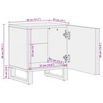 vidaXL Tables de chevet 2 Pièces noir 40x33x46 cm bois de manguier solide