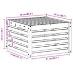 vidaXL Table de jardin Bois d'Acacia Massif Blanc 59 x 59 x 37 cm
