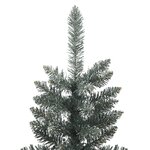 vidaXL Sapin de Noël artificiel mince avec support Vert 210 cm PVC
