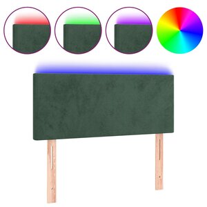 vidaXL Tête de lit à LED Vert foncé 90x5x78/88 cm Velours