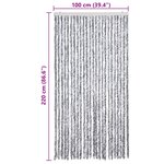 vidaXL Moustiquaire Blanc et gris 100x220 cm Chenille