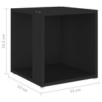 vidaXL Table d'appoint Noir 33x33x34 5 cm Aggloméré