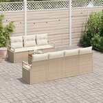 vidaXL Ensemble de canapé de jardin 8 Pièces Beige et blanc