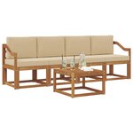 vidaXL Ensemble de canapés d'extérieur 5 Pièces Naturel et Beige