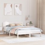 vidaXL Cadre de lit avec tête de lit blanc 150x200 cm bois de pin massif