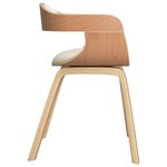 vidaXL Chaises à manger lot de 6 crème similicuir et bois courbé