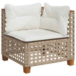 vidaXL Salon de jardin avec coussins 6 Pièces beige résine tressée